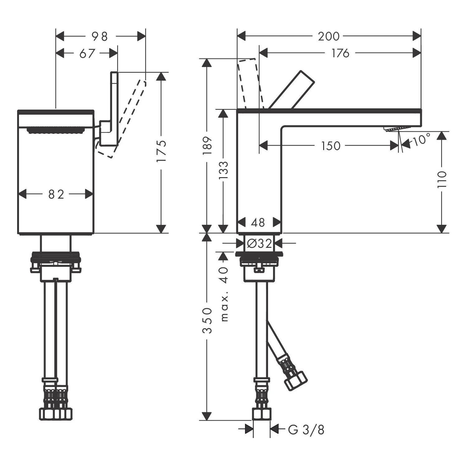 AXOR MyEdition Einhebel-Waschtischarmatur 110 Mit Push-Open Ablaufgarnitur Ohne Platte 3 AXOR MyEdition Einhebel-Waschtischarmatur 110 Mit Push-Open Ablaufgarnitur Ohne Platte – Bild 3