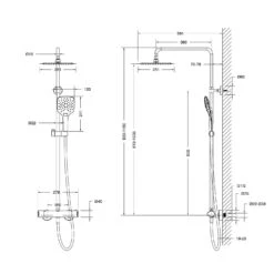 Bravat Thermostat-Duschsystem Square 3 Bravat Thermostat-Duschsystem Square -Hansgrohe Verkäufe bravat armaturen brausenprogramm duschsysteme thermostat square 3782309