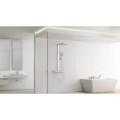 Bravat Vienna M Thermostat-Duschsystem, Eckig 11 Bravat Vienna M Thermostat-Duschsystem, Eckig -Hansgrohe Verkäufe bravat armaturen brausenprogramm duschsysteme vienna thermostat 11803035