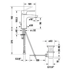 Duravit B.1 Einhebel-Waschtischmischer S FreshStart Und MinusFlow, Mit Zugstangen-Ablaufgarnitur -Hansgrohe Verkäufe duravit badarmaturen 1 waschtisch einhebel waschtischmischer 13515382