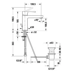 Duravit B.2 Einhebel-Waschtischmischer M FreshStart Und MinusFlow, Mit Zugstangen-Ablaufgarnitur -Hansgrohe Verkäufe duravit badarmaturen 2 waschtisch einhebel waschtischmischer 13515388