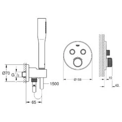 GROHE Grohtherm SmartControl Thermostat Fertigmontageset, Runde Ausführung -Hansgrohe Verkäufe grohe badarmaturen grohtherm thermostatbatterien smartcontrol thermostate 13925858