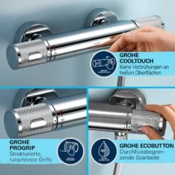 GROHE Precision Feel Thermostat-Brausebatterie 1/2" Mit Brausegarnitur 60 Cm -Hansgrohe Verkäufe grohe badarmaturen precision feel thermostat brausebatterie 13170405