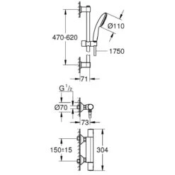 GROHE Precision Start Thermostat-Brausebatterie 1/2" Mit Brausegarnitur 60 Cm -Hansgrohe Verkäufe grohe badarmaturen precision start thermostat brausebatterie 13170251