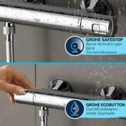 GROHE Precision Start Thermostat-Brausebatterie 1/2" Mit Brausegarnitur 60 Cm -Hansgrohe Verkäufe grohe badarmaturen precision start thermostat brausebatterie 13261091