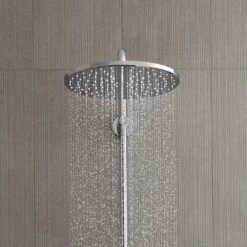 GROHE Vitalio System 310 Duschsystem Mit Thermostatbatterie Mit Ablage -Hansgrohe Verkäufe grohe duschsysteme vitalio 310 mit thermostatbatterie 6078808