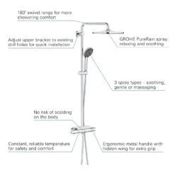 GROHE Vitalio System 310 Duschsystem Mit Thermostatbatterie Mit Ablage -Hansgrohe Verkäufe grohe duschsysteme vitalio 310 mit thermostatbatterie 6078817