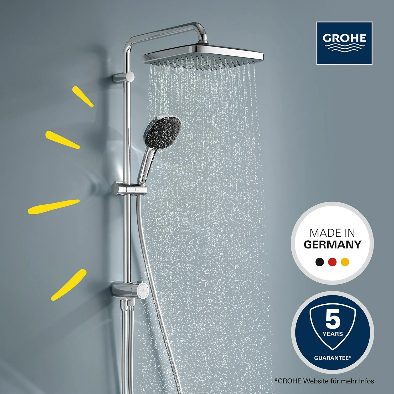 GROHE Vitalio Comfort 250 Flex Duschsystem Mit Umstellung, Wandmontage 62 Cm 3 GROHE Vitalio Comfort 250 Flex Duschsystem Mit Umstellung, Wandmontage 62 Cm – Bild 3