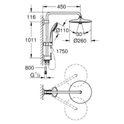 GROHE Vitalio Joy System 260 Duschsystem Mit Umstellung Für Wandmontage -Hansgrohe Verkäufe grohe duschsysteme vitalio joy 260 mit 6078727