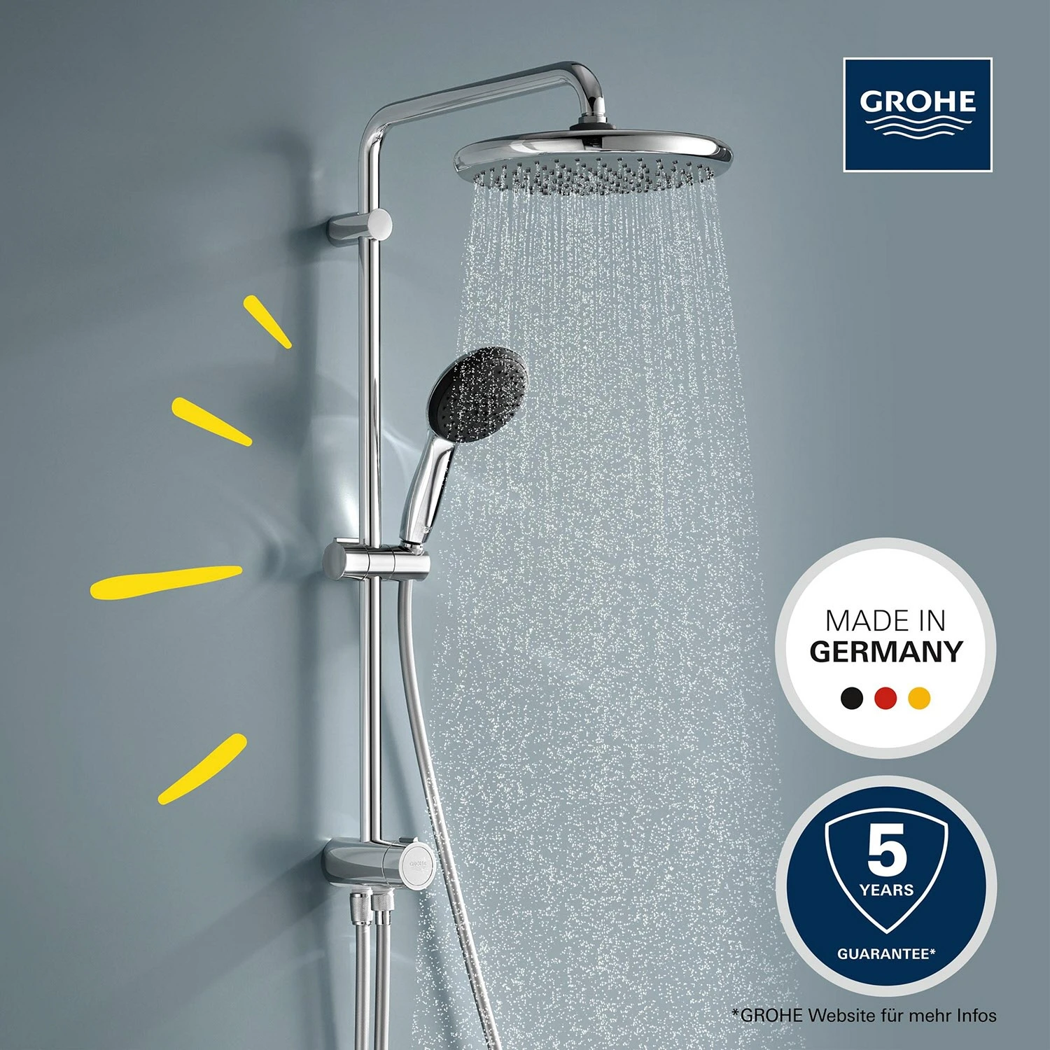 GROHE Vitalio Start 250 Flex Duschsystem Mit Umstellung, Wandmontage 3 GROHE Vitalio Start 250 Flex Duschsystem Mit Umstellung, Wandmontage – Bild 3
