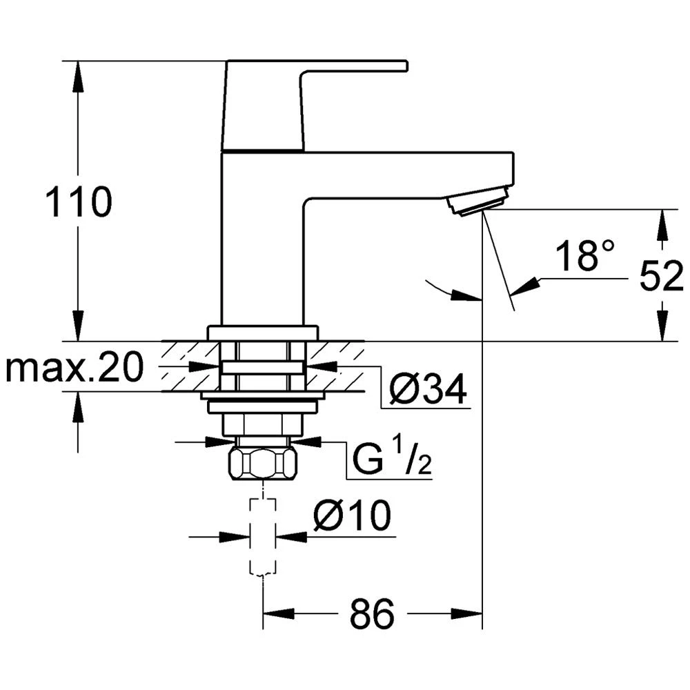 GROHE Eurocube Standventil 2 GROHE Eurocube Standventil – Bild 2