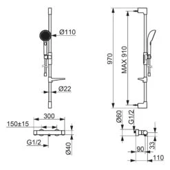 Hansa HANSAAURELIA Thermostat-Brausebatterie Mit Brausestange Rund 97 Cm Und Handbrause 3-strahlig -Hansgrohe Verkäufe hansa badezimmer hansaaurelia thermostat brausebatterie mit 13900172