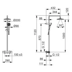 Hansa HANSABASIC Thermostat-Regenbrause-Duscharmatur -Hansgrohe Verkäufe hansa badezimmer hansabasic thermostat regenbrause duscharmatur 13411499