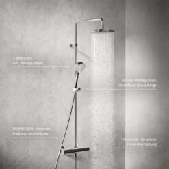 Hansa HANSAMICRA Duschsystem Mit Thermostat -Hansgrohe Verkäufe hansa badezimmer hansamicra duschsystem mit thermostat 13968419