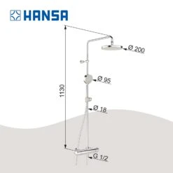 Hansa HANSAMICRA Duschsystem Mit Thermostat -Hansgrohe Verkäufe hansa badezimmer hansamicra duschsystem mit thermostat 13968420