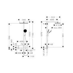 Hansgrohe Raindance Alive Q Duschsystem 210/340 Softcube, 1 Strahlart, Mit ShowerSelect Comfort -Hansgrohe Verkäufe hansgrohe brausenprogramm showerpipe raindance alive q 13949012