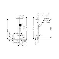 Hansgrohe Raindance Alive Q Duschsystem 210/340 Softcube, 2 Strahlarten, Mit ShowerSelect Comfort -Hansgrohe Verkäufe hansgrohe brausenprogramm showerpipe raindance alive q 13949033