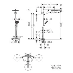 Hansgrohe Raindance S Duschsystem 240 3 Strahlarten, Wassersparend+ Mit Thermostat -Hansgrohe Verkäufe hansgrohe brausenprogramm showerpipe raindance duschsystem 240 13956955