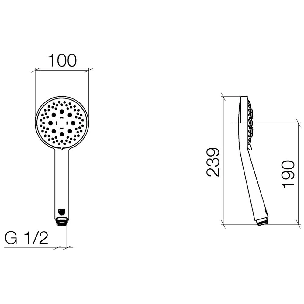 Dornbracht Handbrause Ø 10 Cm, 3 Strahlarten 2 Dornbracht Handbrause Ø 10 Cm, 3 Strahlarten – Bild 2