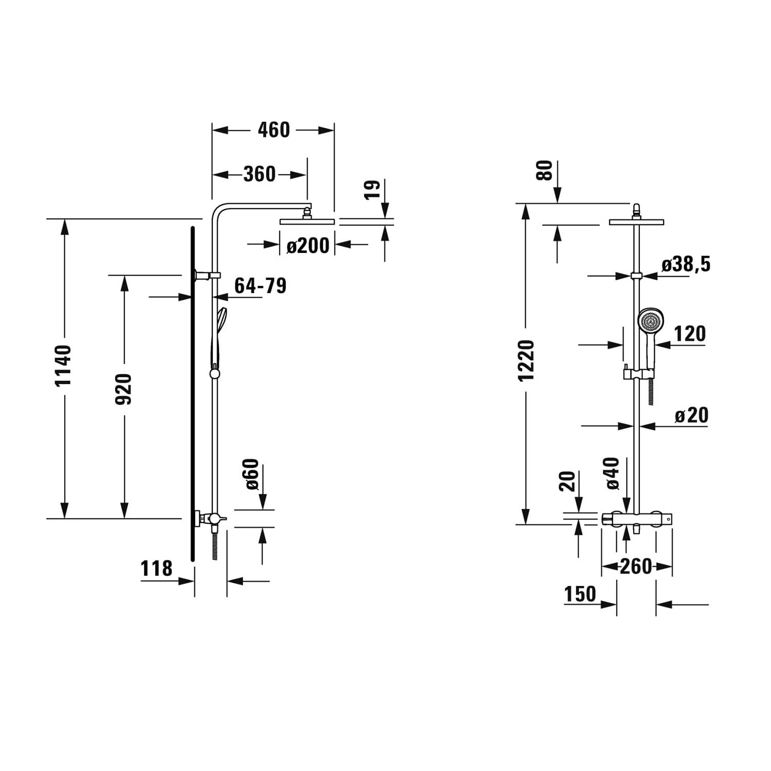 Duravit B.1 Shower System Mit Brausethermostat 3 Duravit B.1 Shower System Mit Brausethermostat – Bild 3