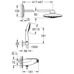 GROHE Rainshower System Smart Control 360 Duo Mit Thermostatbatterie -Hansgrohe Verkäufe hersteller grohe duschsysteme rainshower smart control 1310562