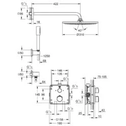GROHE Grohtherm Duschsystem Unterputz Mit Rainshower Cosmopolitan 310 -Hansgrohe Verkäufe hersteller grohe duschsysteme unterputz grohtherm mit 2937505
