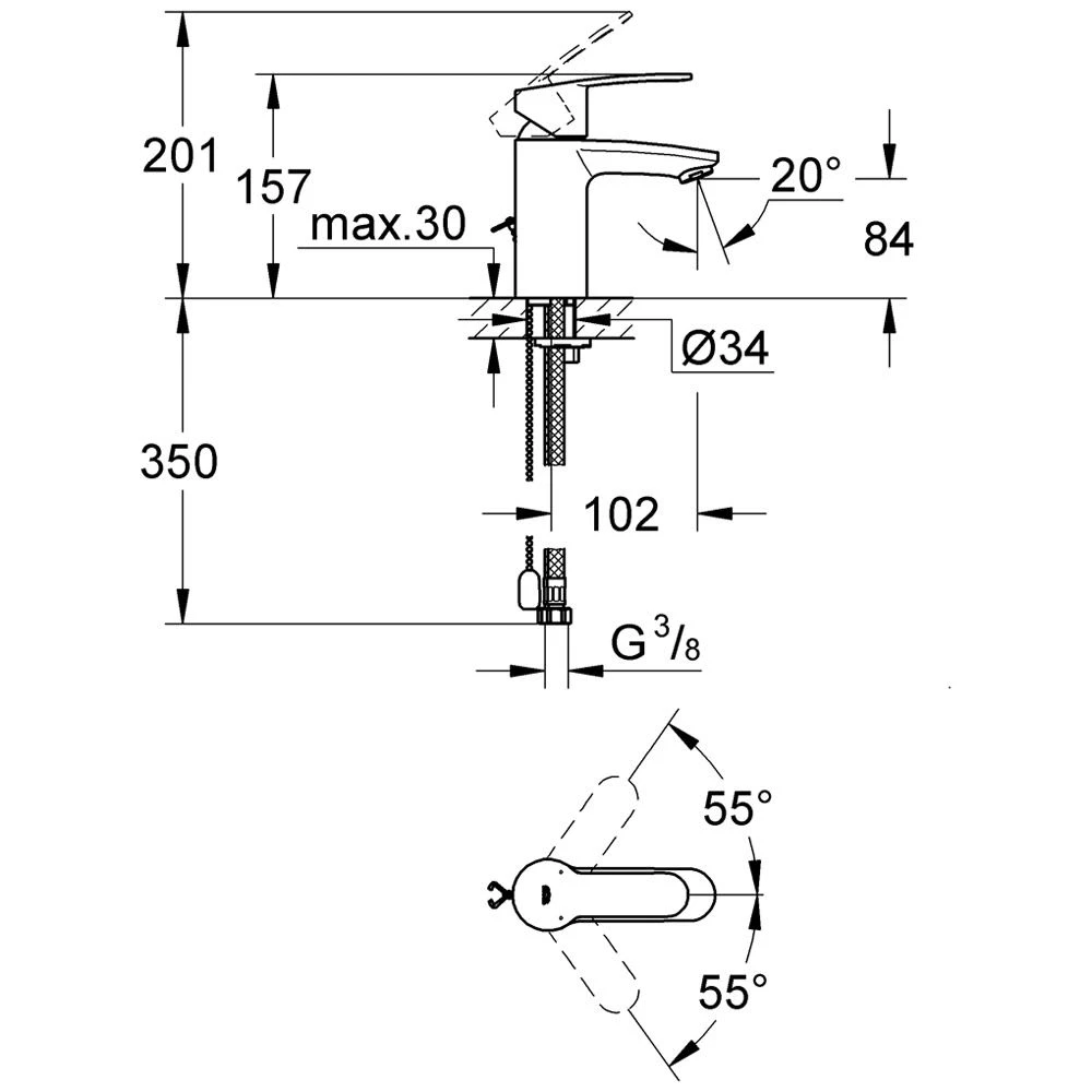 GROHE Eurostyle C Einhand-Waschtischbatterie EcoJoy 2 GROHE Eurostyle C Einhand-Waschtischbatterie EcoJoy – Bild 2