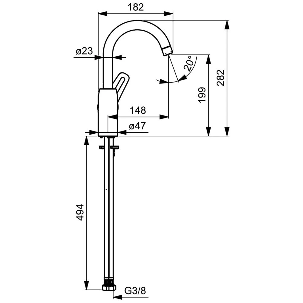Hansa HANSAPINTO Waschtisch-Einhand-Einlochbatterie 2 Hansa HANSAPINTO Waschtisch-Einhand-Einlochbatterie – Bild 2