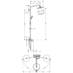 Hansgrohe Croma 220 Showerpipe Einhebelmischer, Brausearm 40 Cm -Hansgrohe Verkäufe hersteller hansgrohe axor pharo brausenprogramm brausesets 1122561