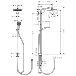 Hansgrohe Crometta S 240 1jet Showerpipe Reno EcoSmart -Hansgrohe Verkäufe hersteller hansgrohe brausenprogramm showerpipe crometta 240 1210402