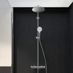 Hansgrohe Crometta S 240 1jet Showerpipe EcoSmart -Hansgrohe Verkäufe hersteller hansgrohe brausenprogramm showerpipe crometta 240 1210505