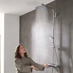 Hansgrohe Crometta S 240 1jet Showerpipe Reno EcoSmart -Hansgrohe Verkäufe hersteller hansgrohe brausenprogramm showerpipe crometta 240 13759213
