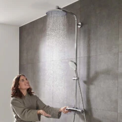 Hansgrohe Crometta S 240 1jet Showerpipe EcoSmart -Hansgrohe Verkäufe hersteller hansgrohe brausenprogramm showerpipe crometta 240 13879694