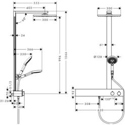 Hansgrohe Raindance E 300 1jet Showerpipe 600 ST -Hansgrohe Verkäufe hersteller hansgrohe brausenprogramm showerpipe raindance 300 1352251
