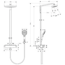 Hansgrohe Raindance Select E 300 2jet Showerpipe EcoSmart -Hansgrohe Verkäufe hersteller hansgrohe brausenprogramm showerpipe raindance select 1122577