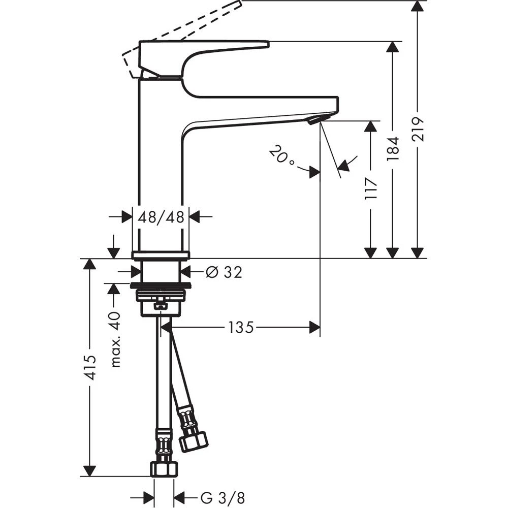 Hansgrohe Metropol Einhebel-Waschtischmischer 110 Mit Hebelgriff Und Push-Open Ablaufgarnitur 4 Hansgrohe Metropol Einhebel-Waschtischmischer 110 Mit Hebelgriff Und Push-Open Ablaufgarnitur – Bild 4