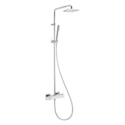 Herzbach LIVING SPA Duschsäule Mit Regenbrause 20 Cm Eckig, Mit Stabhandbrause