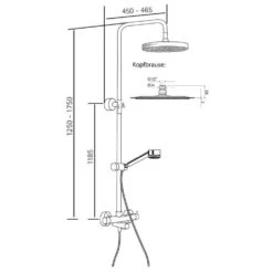 HSK Shower-Set Modell RS 200 Thermostat Für Badewanne, Kopfbrause Superflach, Rund 25 Cm -Hansgrohe Verkäufe hersteller hsk duschsysteme shower set 200 463032