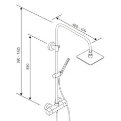 HSK Shower-Set Modell RS 500 Thermostat Eckig, Kopfbrause Flach, Eckig 25 X 25 Cm -Hansgrohe Verkäufe hersteller hsk duschsysteme shower set 500 600948