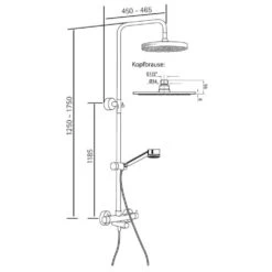 HSK Shower-Set Modell RS 200 Thermostat Für Badewanne, Kopfbrause Flach, Rund 25 Cm -Hansgrohe Verkäufe hersteller hsk duschsysteme shower set modell 463031