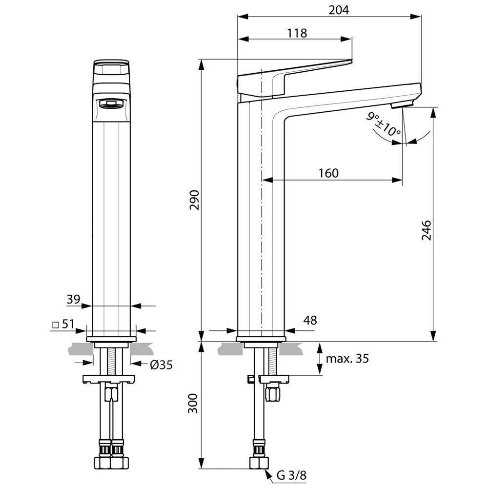 Ideal Standard Tonic II Waschtischarmatur Mit Verlägertem Sockel, Ohne Ablaufgarnitur 2 Ideal Standard Tonic II Waschtischarmatur Mit Verlägertem Sockel, Ohne Ablaufgarnitur – Bild 2