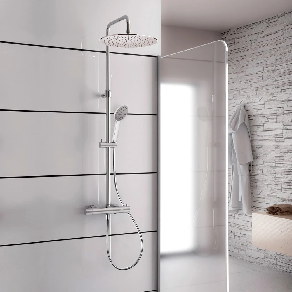 Kronenbach Duschsystem Aufputz Mit Thermostat Und Kopfbrause Ø 30 Cm, Rund 1 Kronenbach Duschsystem Aufputz Mit Thermostat Und Kopfbrause Ø 30 Cm, Rund