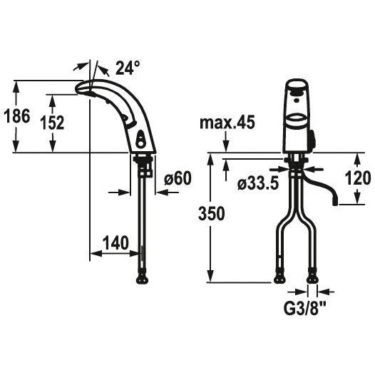 KWC TRONIC Automatik-Waschtischarmatur Batteriebetrieb, Ohne Ablaufgarnitur 2 KWC TRONIC Automatik-Waschtischarmatur Batteriebetrieb, Ohne Ablaufgarnitur – Bild 2