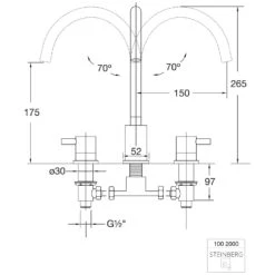 Steinberg Serie 100 Waschtisch-Zweigriffmischer-Standbatterie -Hansgrohe Verkäufe hersteller steinberg serie 100 waschtisch zweigriffmischer 2207986