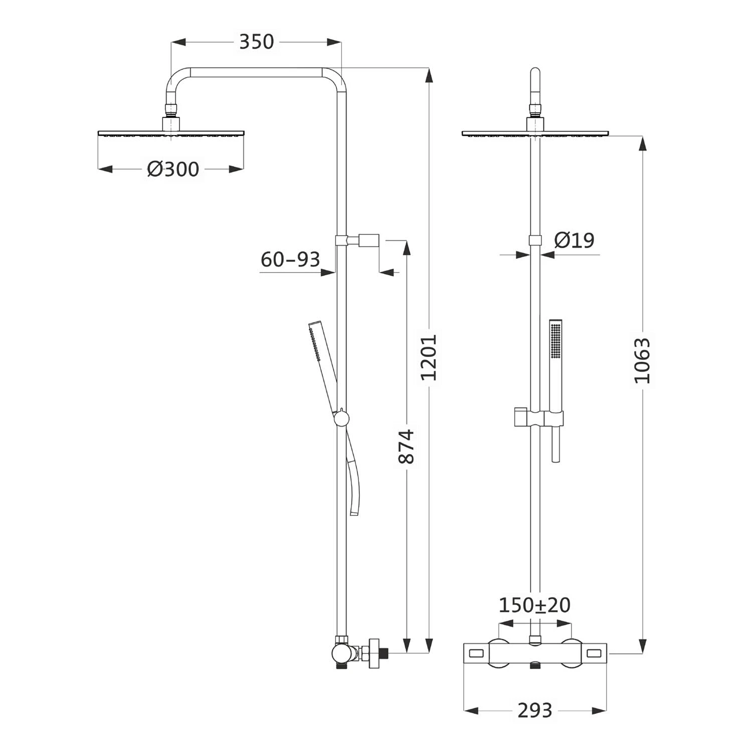 Herzbach LIVING SPA Duschsäule Mit Regenbrause 30 Cm Rund, Mit Stabhandbrause 4 Herzbach LIVING SPA Duschsäule Mit Regenbrause 30 Cm Rund, Mit Stabhandbrause – Bild 4