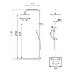 Herzbach LIVING SPA Duschsäule Mit Regenbrause 25 Cm Soft, Mit Stabhandbrause -Hansgrohe Verkäufe herzbach brauseprogramm duschsaeulen living spa mit 13964951