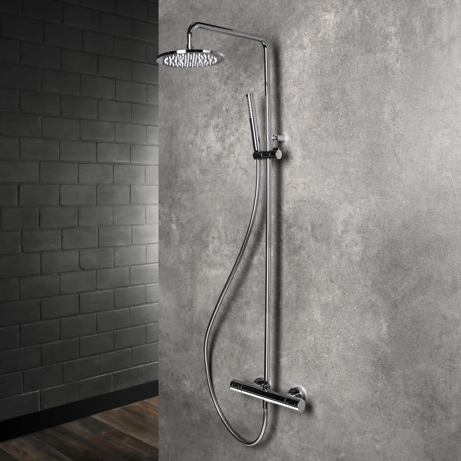 Herzbach LIVING SPA Duschsäule Mit Regenbrause 20 Cm Rund, Mit Stabhandbrause 1 Herzbach LIVING SPA Duschsäule Mit Regenbrause 20 Cm Rund, Mit Stabhandbrause