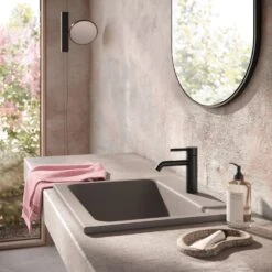 Herzbach DEEP BLACK Waschtischmischer M-Size 13 Cm Ohne Ablaufgarnitur -Hansgrohe Verkäufe herzbach deep waschtisch black waschtischmischer size 13942455