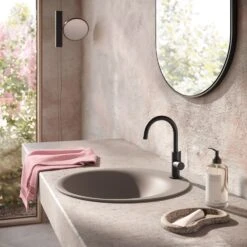 Herzbach DEEP BLACK Waschtischmischer Slim M-Size Mit PUSH-Ablaufventil -Hansgrohe Verkäufe herzbach deep waschtisch black waschtischmischer slim 13942472