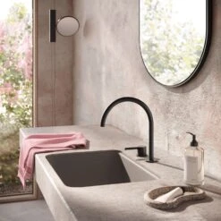 Herzbach DEEP BLACK Zweiloch-Armatur 22 Cm Ohne Ablaufgarnitur -Hansgrohe Verkäufe herzbach deep waschtisch black zweiloch armatur 13942447